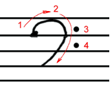 手卷钢琴f谱号画法